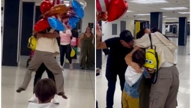 La esposa de Oniel Bebeshito llegó a Miami y fue recibida por sus padres. (Captura de pantalla © Rachel Arderi- Instagram)