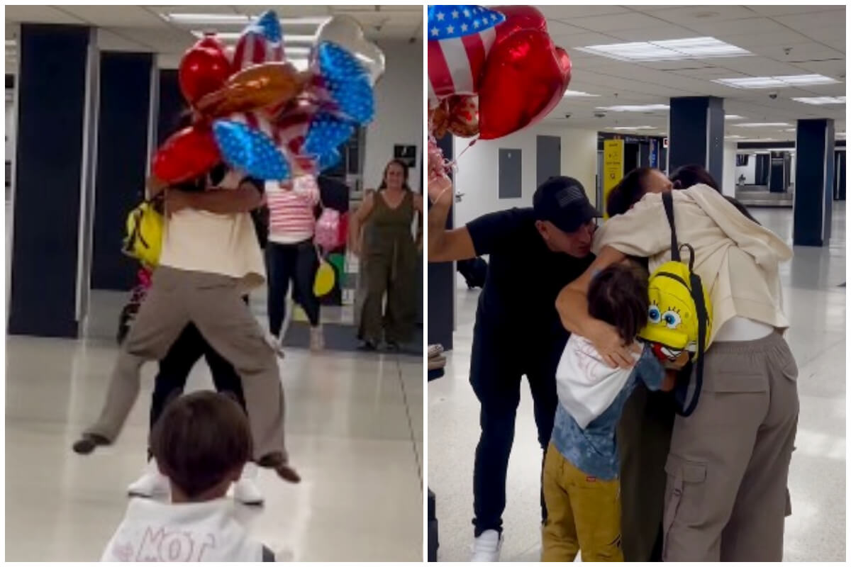 La esposa de Oniel Bebeshito llegó a Miami y fue recibida por sus padres. (Captura de pantalla © Rachel Arderi- Instagram)
