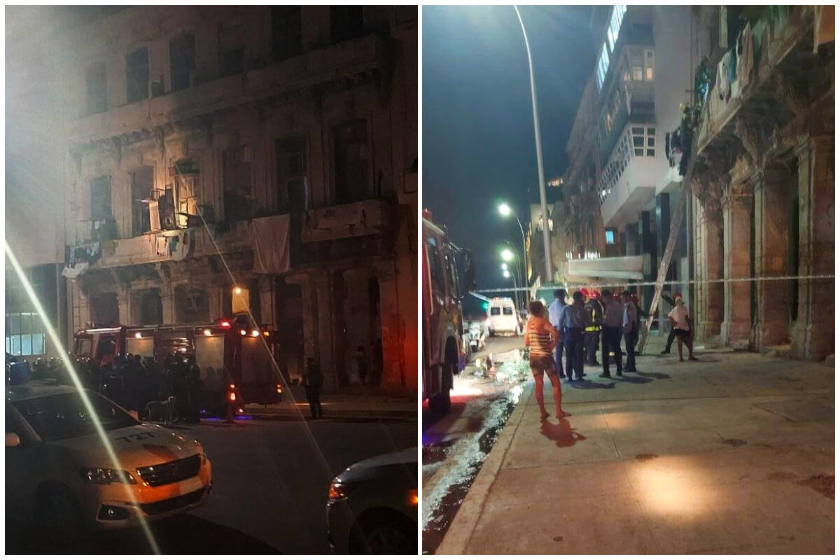 Los bomberos ayudaron a bajar a los vecinos que quedaron atrapados en pisos superiores. (Foto Facebook © Cántalo TV/ Irma Broek)