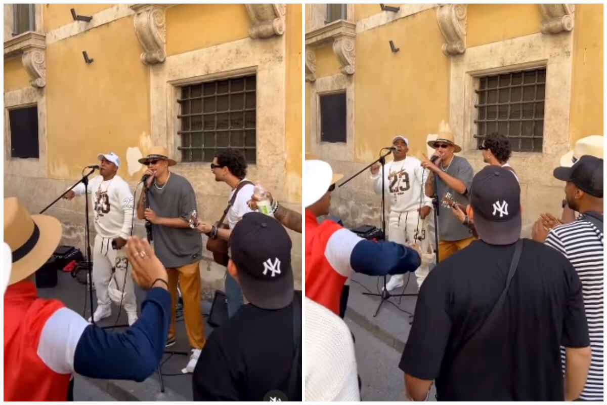 Oniel Bebeshito sorprende cantando en las calles de Roma. (Captura de pantalla © Oniel Bebeshito- Instagram)