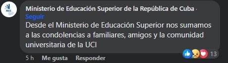 Comentario sobre estudiante MINED.