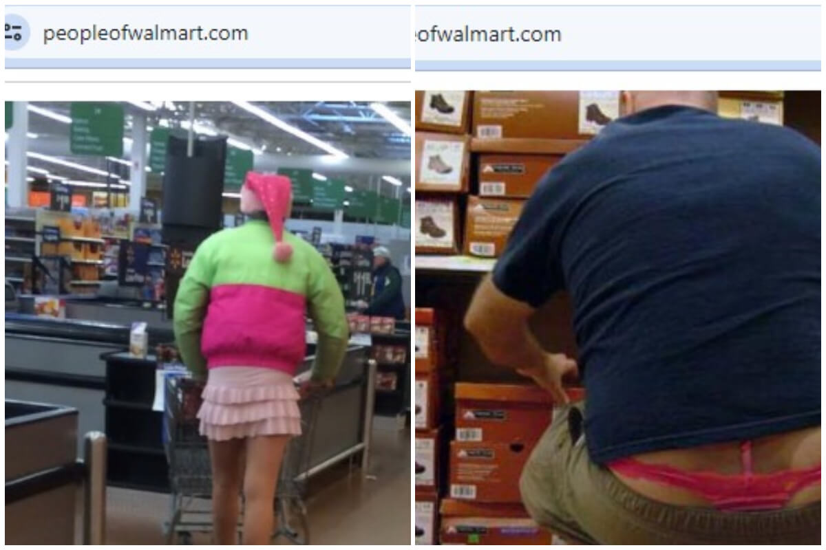 Capturas de pantalla de gente excéntrica comprando en Walmart. (Captura de pantalla © People of Walmart.com)