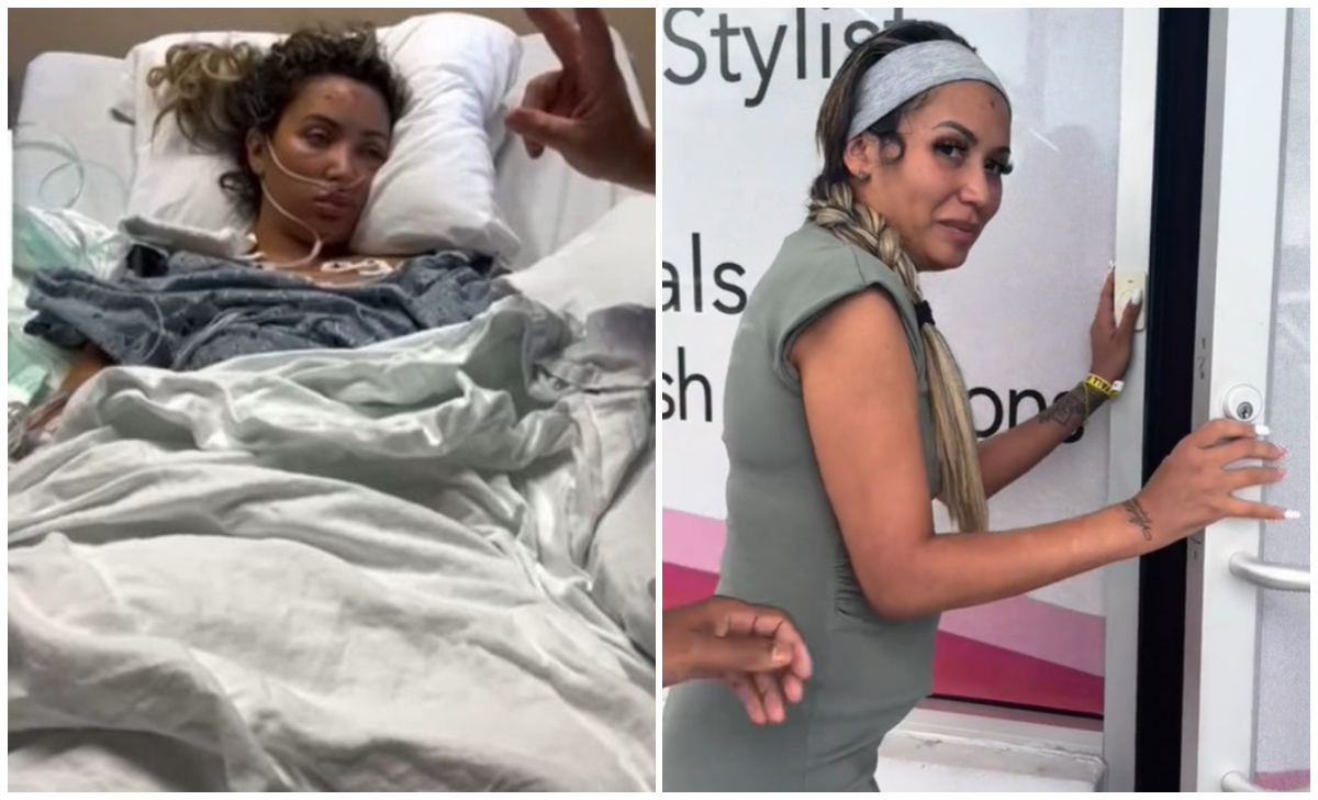 Cubana que sufrió un coma en Tampa despierta y regresa a su vida cotidiana. (Captura de pantalla © Viengsay Quesada-Facebook y jorge.herrera238-TikTok)