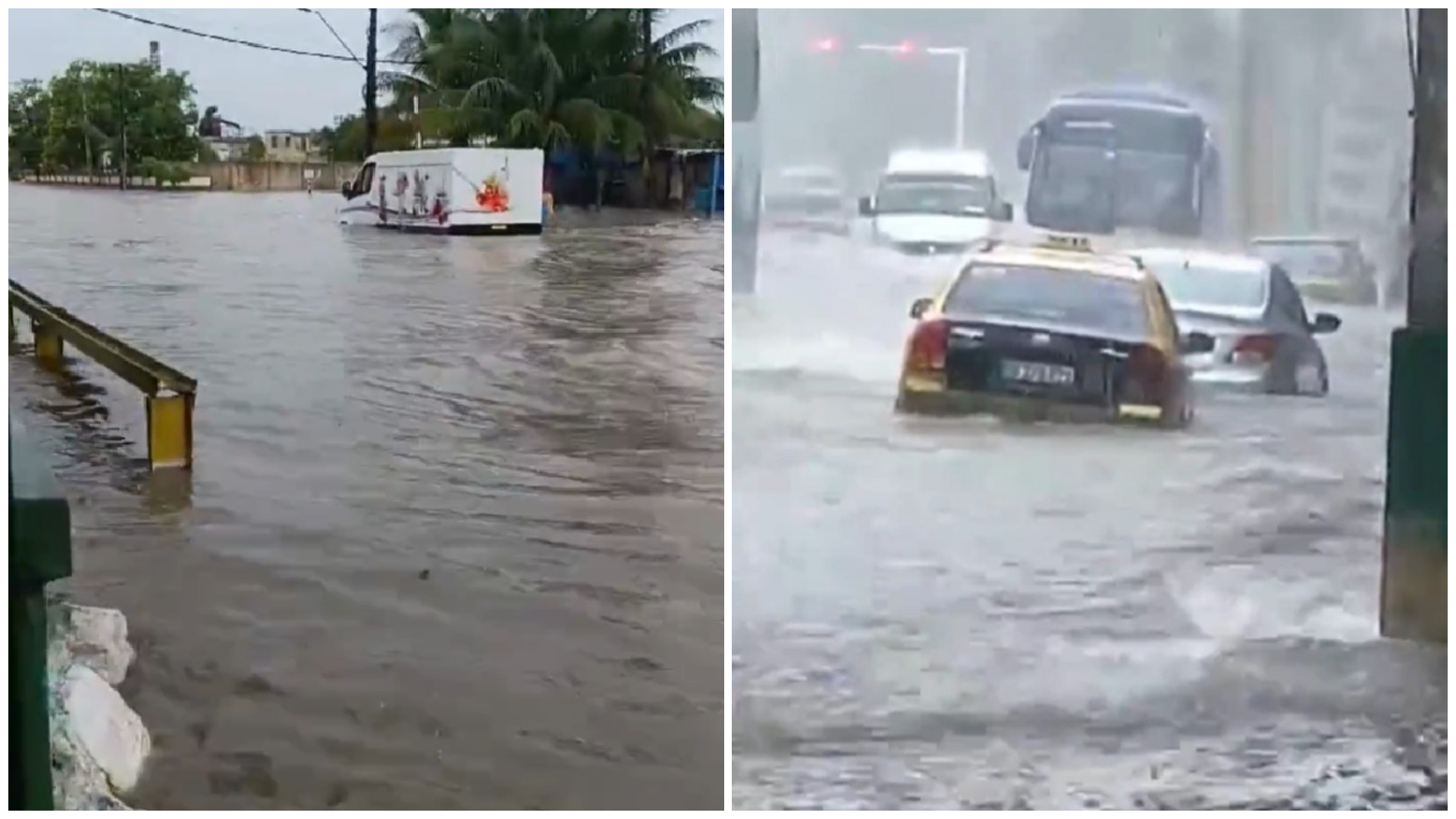 Las calles de La Habana terminaron bajo el agua este sábado. (Captura de pantalla © Mario J. Pentón-Twitter)