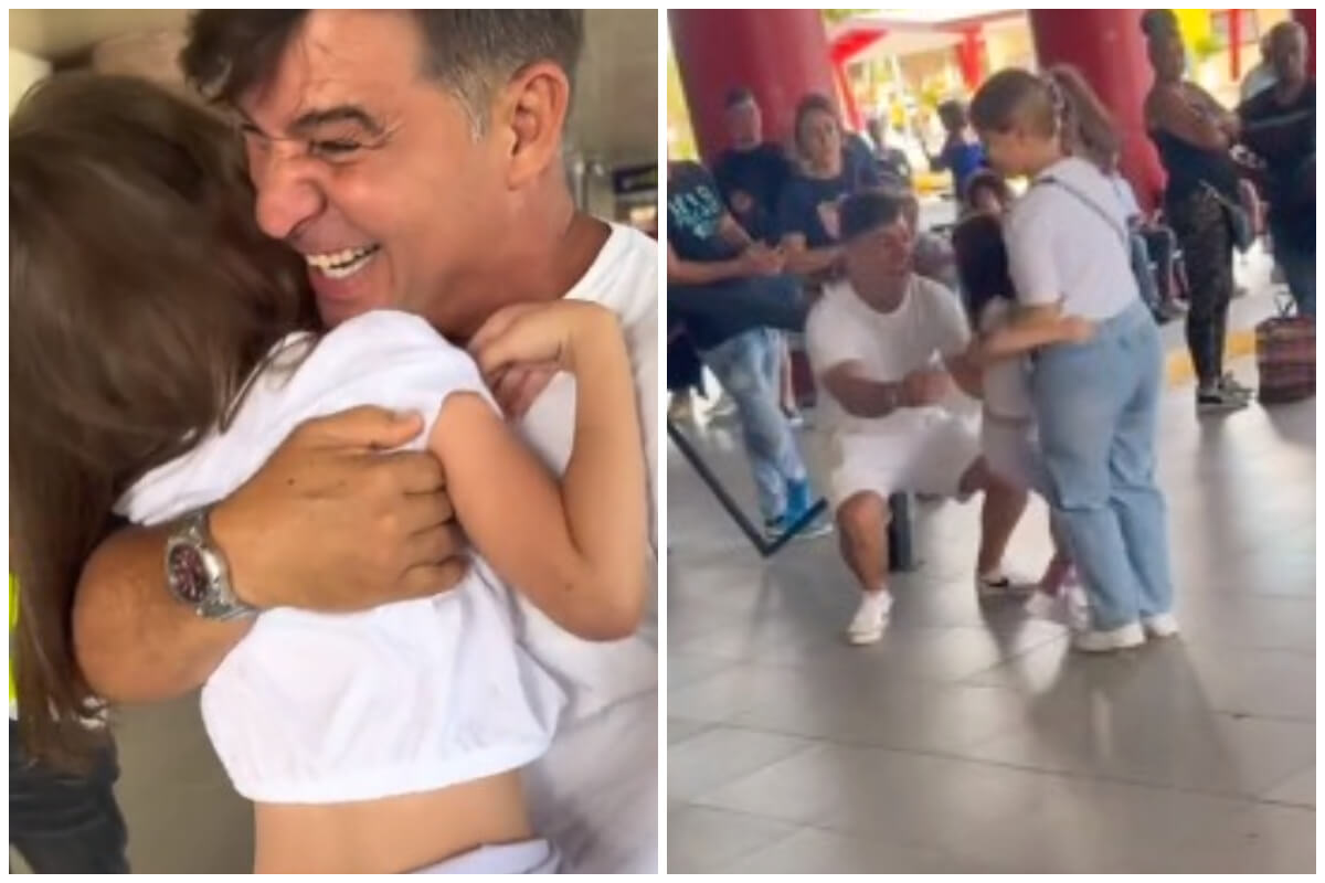 Niña cubana ve a su padre en persona por primera vez. (Captura de pantalla © Yanetatlanta- TikTok)