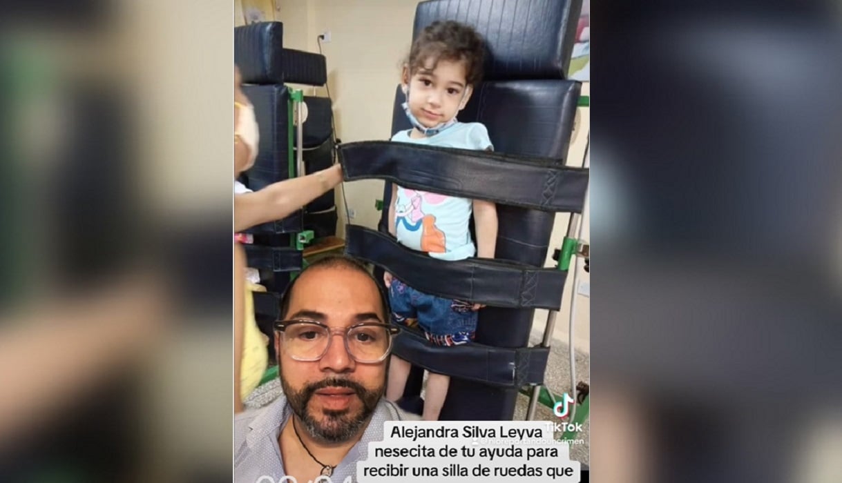 Piden ayuda para entregar silla de ruedas a una niña que lo necesita en Holguín. (Captura de pantalla © nioreportandouncrimen-Instagram)