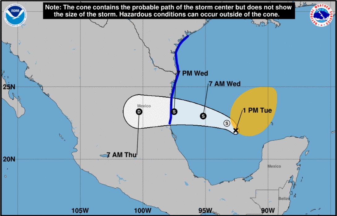 Potencial ciclón tropical en el Golfo de México