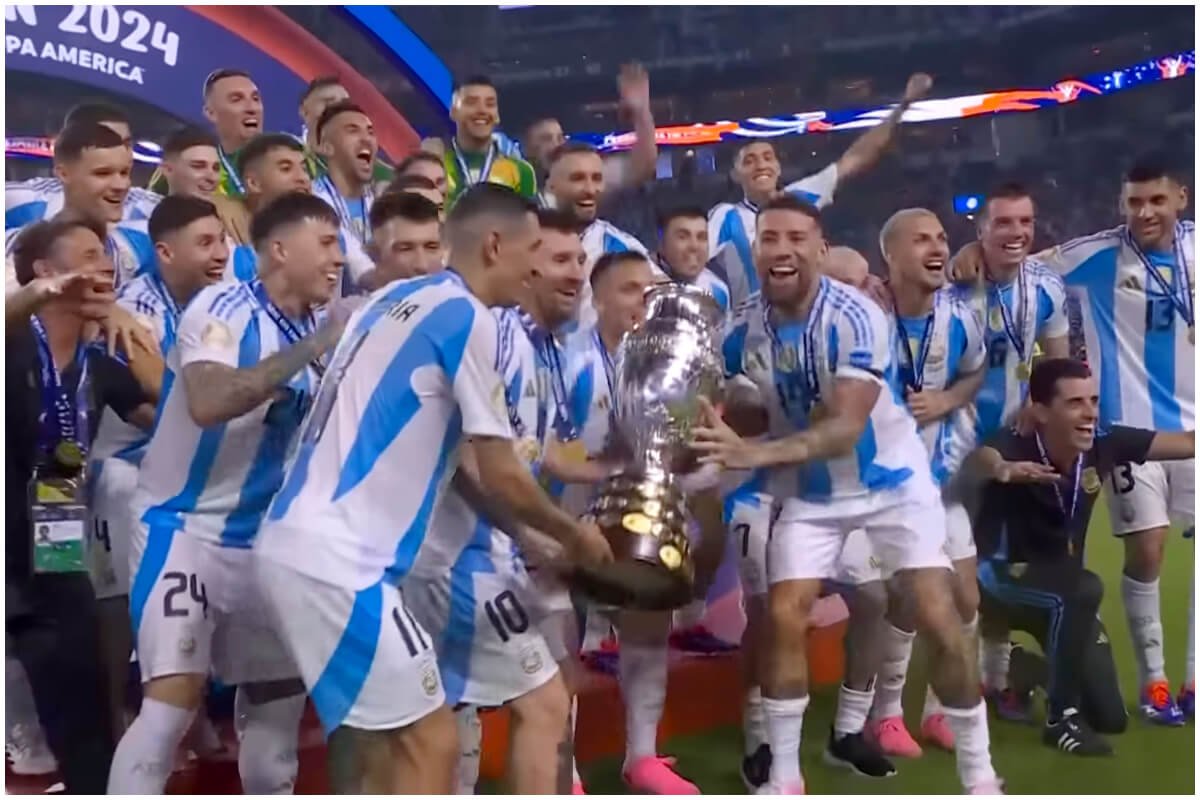 Argentina gana la Copa América por segunda vez, luego de ganarla en 2021. (Captura de pantalla © TV Azteca Deportes- YouTube)