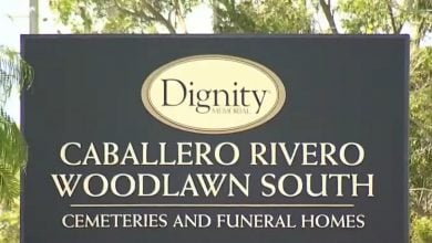 Error de cementerio en Miami-Dade casi arruina el entierro de una abuela cubana. (Captura de pantalla © Telemundo 51 Miami-YouTube)
