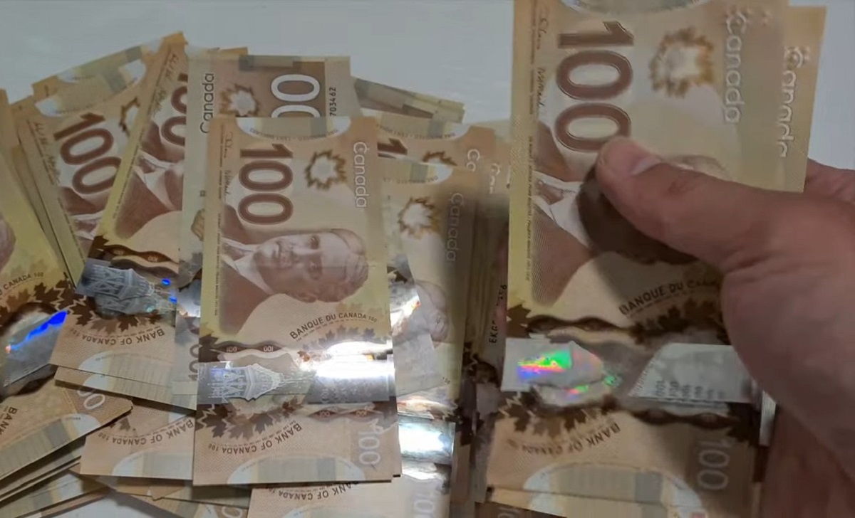 Imagen ilustrativa de billetes canadienses. (Captura de pantalla © world money-YouTube)