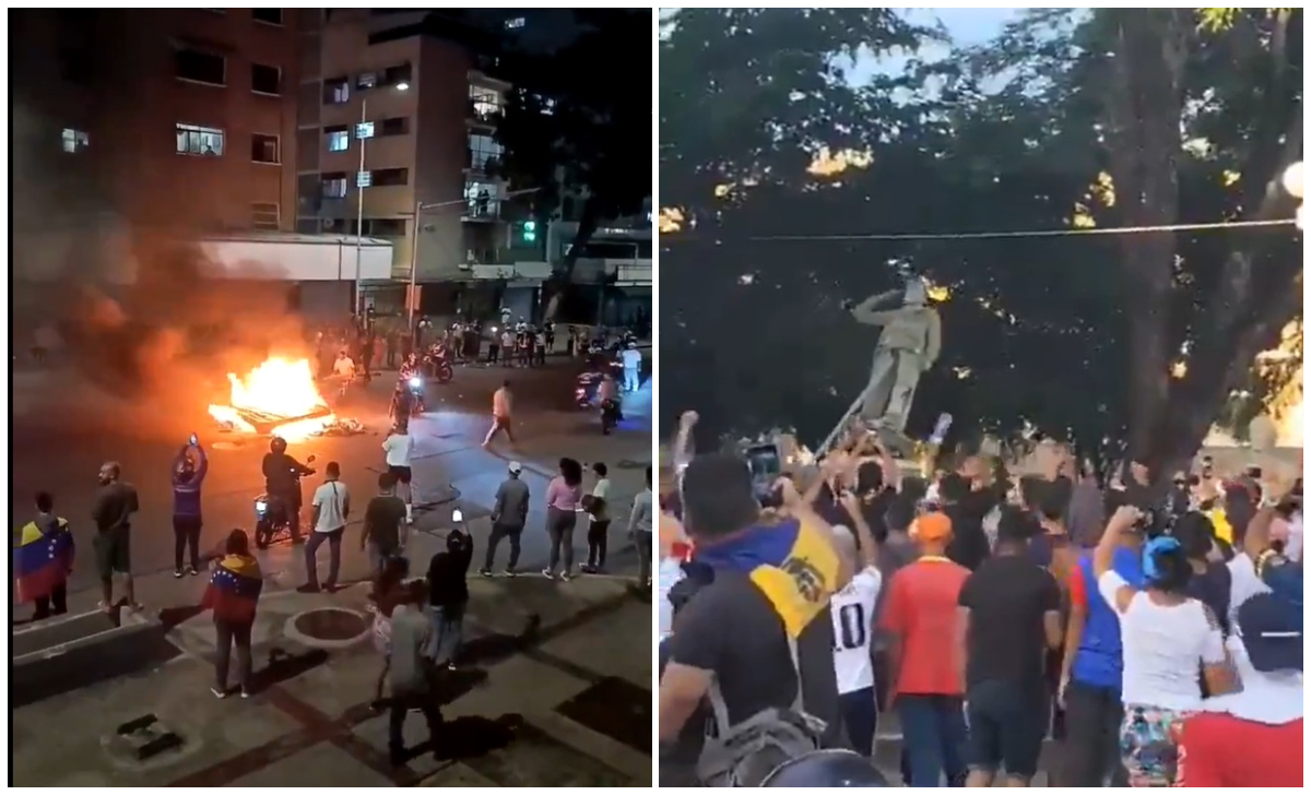 Algunas de las manifestaciones registradas en Venezuela. (Captura de pantalla © UHN Plus y Ethan Du Clavier-Twitter)