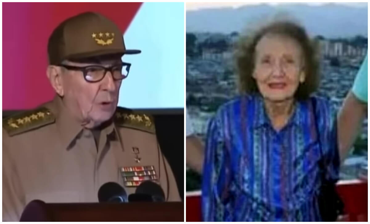 Raúl Castro y la primera esposa de Fidel Castro, Mirta Díaz-Balart. (Captura de pantalla © America TeVé Miami- YouTube/ La Mera Mera 89.5 FM- Facebook)