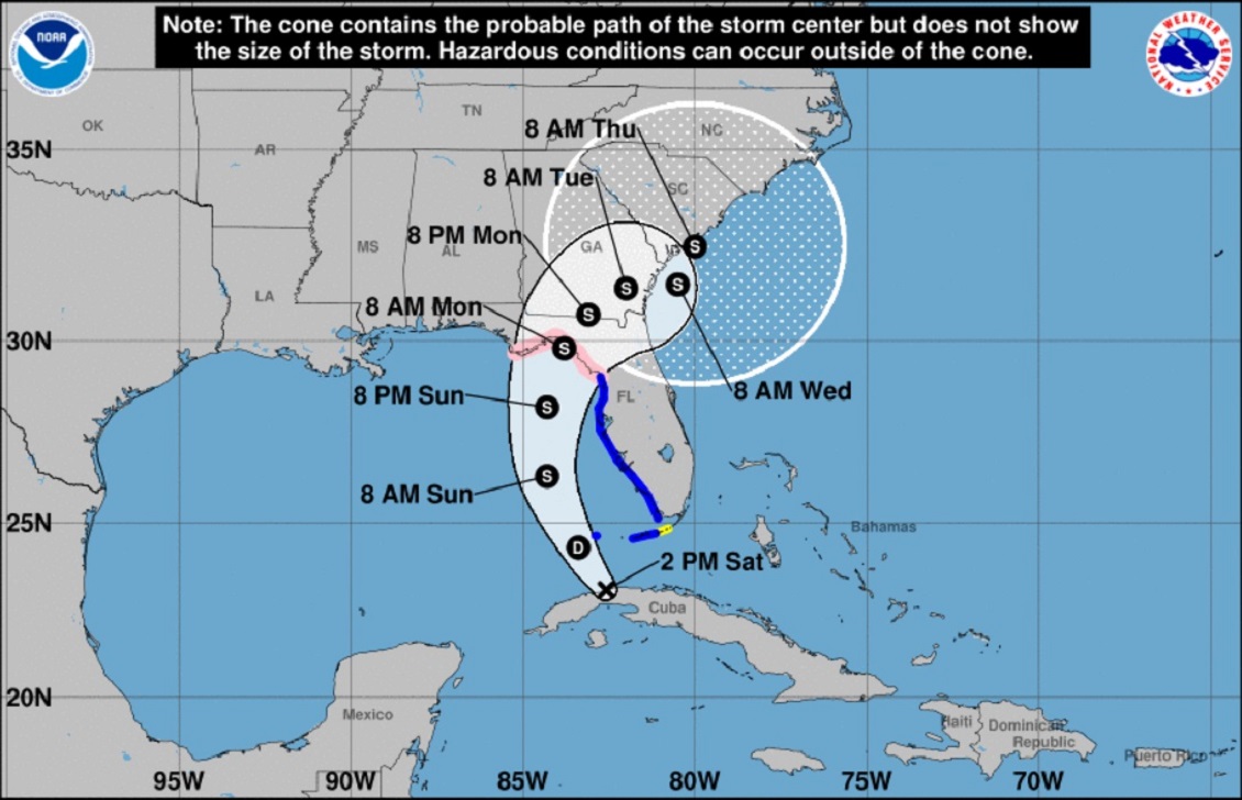 Los expertos señalaron que la depresión continuará su camino hacia Florida.