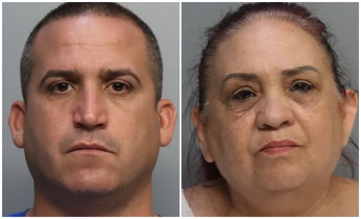 Par de cubanos detenidos por agredir a una anciana durante pelea familiar. (Foto © Miami-Dade County Corrections and Rehabilitation)