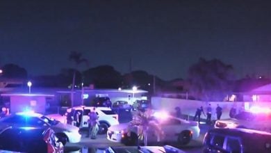 La policía de Hialeah acudió al lugar tras el incidente. (Captura de pantalla © Telemundo 51)