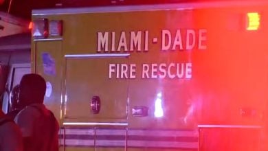 Los bomberos arribaron a la escena. (Captura de pantalla © AmericaTeVe Miami-youTube)