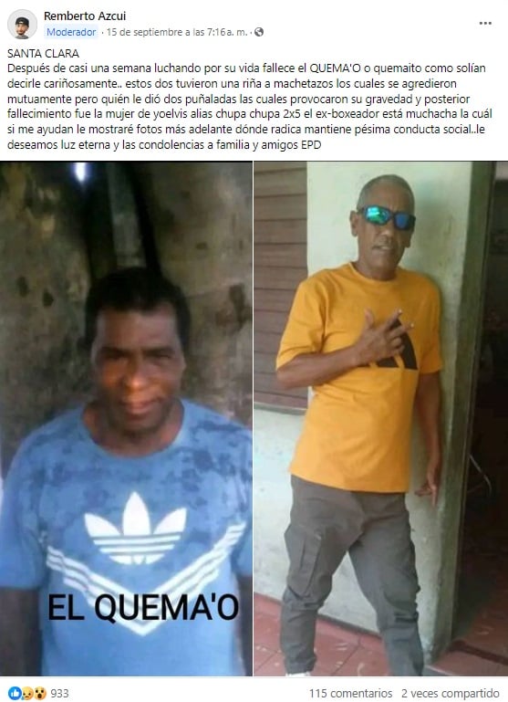 La denuncia señala que el hombre permaneció hospitalizado por una semana. (Captura de pantalla © Remberto Azcui-Facebook)