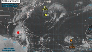 Imagen satelital del huracán. (Captura de pantalla © Centro Nacional de Huracanes)