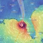 Imagen del huracán Helene cerca de Florida. (Captura de pantalla © Zoom Earth-Web)