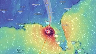 Imagen del huracán Helene cerca de Florida. (Captura de pantalla © Zoom Earth-Web)