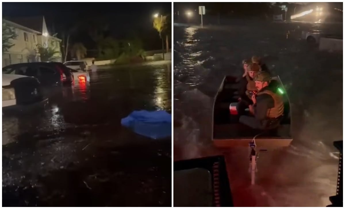 Inundaciones en Florida tras el paso de Helene (Captura de pantalla © un_martitodurako8_live_oficial-Instagram y Lba Noticias-Twitter)