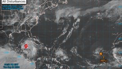 Imagen satelital de la tormenta Helene. (Captura de pantalla © National Hurricane Center)