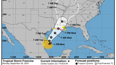 Tormenta Francine podría alcanzar fuerza de huracán en el Golfo de México