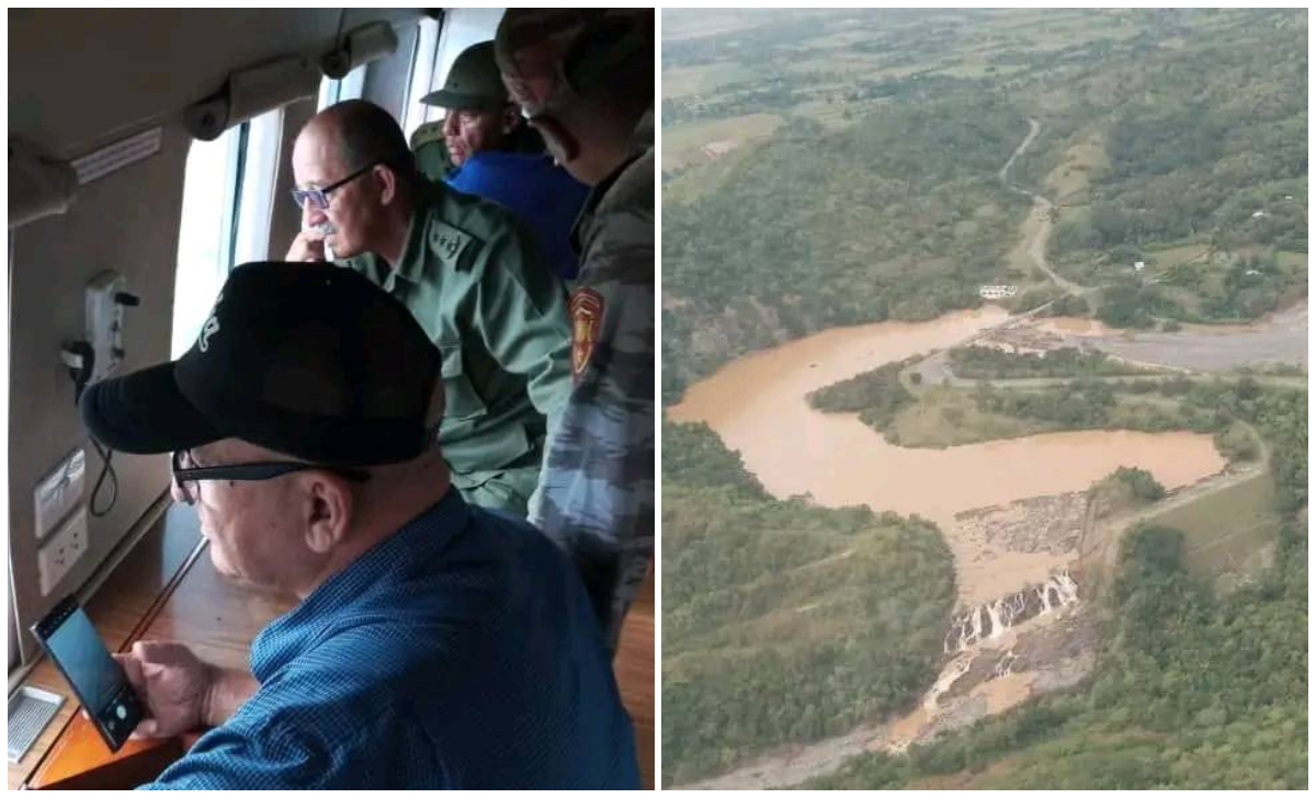 Las autoridades tuvieron que sobrevolar la presa para comprobar que todo estaba bajo control. (Foto © Cuba Noticias-Facebook)