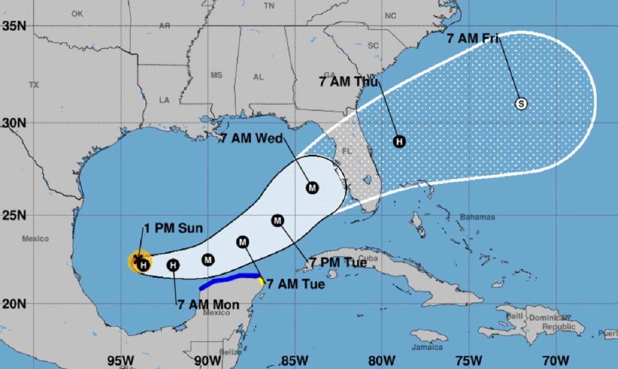 El huracán Milton se dirige a Florida. (Captura de pantalla © Centro Nacional de Huracanes)