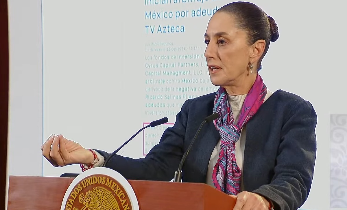 La presidenta de México durante una conferencia de prensa. (Captura de pantalla © Claudia Sheinbaum Pardo-YouTube)