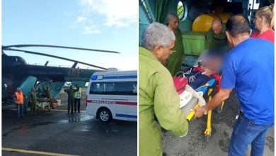 El pequeño fue evacuado vía helicóptero. (Foto © Hola Habana-Facebook)