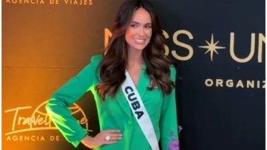 Marianela Ancheta en su llegada a Miss Universo en Ciudad de México. (Captura de pantalla © Héctor Cermeño- YouTube)