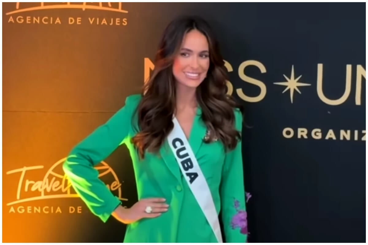 Marianela Ancheta en su llegada a Miss Universo en Ciudad de México. (Captura de pantalla © Héctor Cermeño- YouTube)