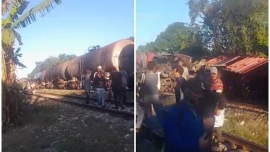 Choque de trenes registrado en Sancti Spíritus. (Captura de pantalla © Deyniel Gonzalez Perez-Facebook)