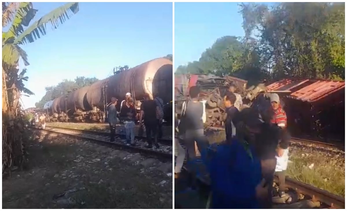 Choque de trenes registrado en Sancti Spíritus. (Captura de pantalla © Deyniel Gonzalez Perez-Facebook)