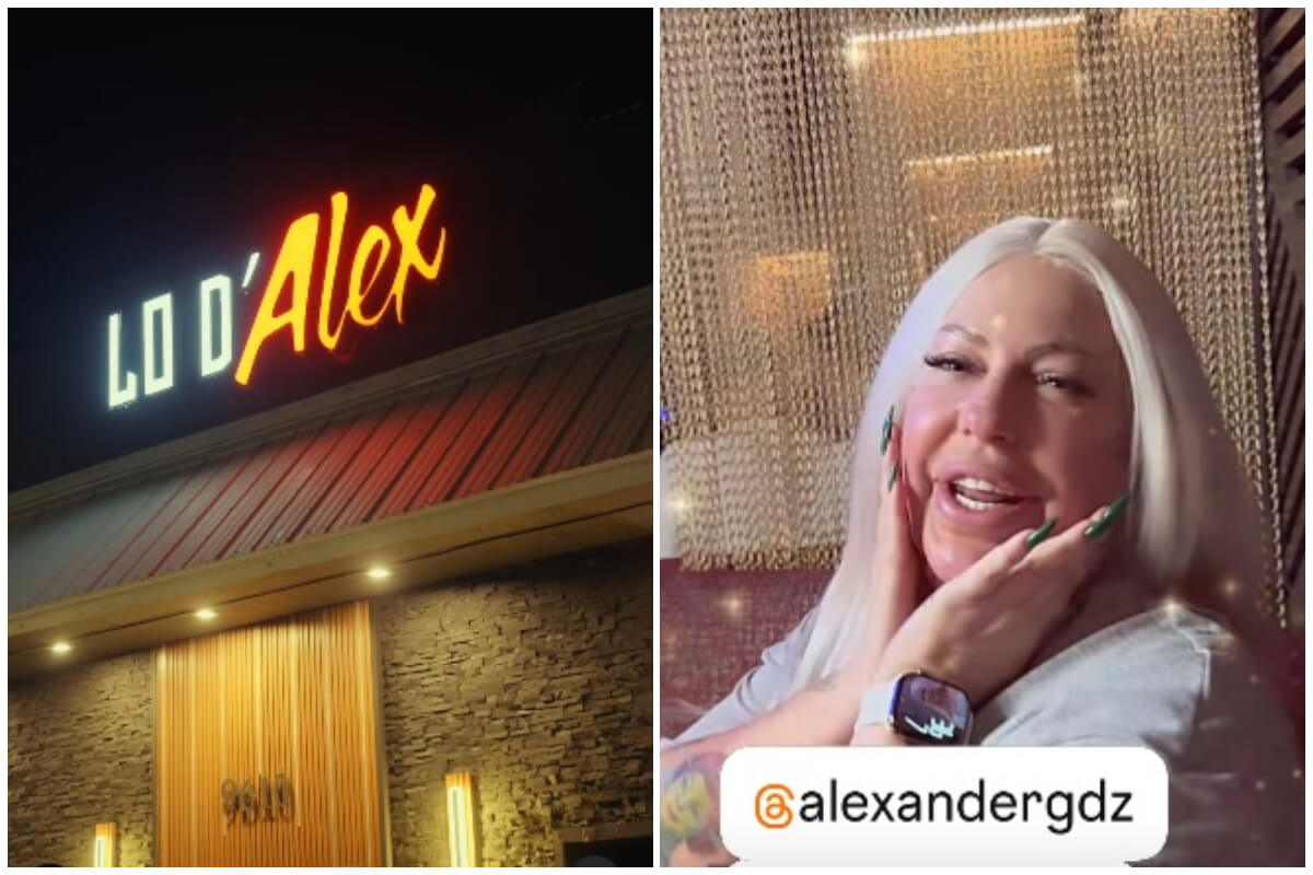 La Diosa en el restaurante de Alexander Delgado. (Captura de pantalla Instagram © Lo D Alex/ Diosacuba)