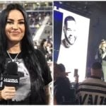 Teresa Padrón en el concierto de Bebeshito, quien homenajeó a El Taiger. (Captura de pantalla © La Familia Cubana Facebook/ TikTok)