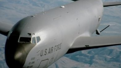 Imagen ilustrativa de un avión militar estadounidense. (Captura de pantalla © U.S. Transportation Command TV-YouTube)