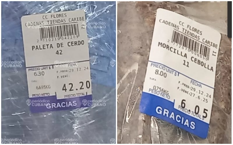 Las etiquetas en el mercado de 3ra y 70 aún tienen el nombre de otras tiendas. (Foto © Periódico Cubano)