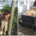 Hombre detenido por robo en cementerio de La Habana. (Foto © El Cubano Fiel-Facebook)