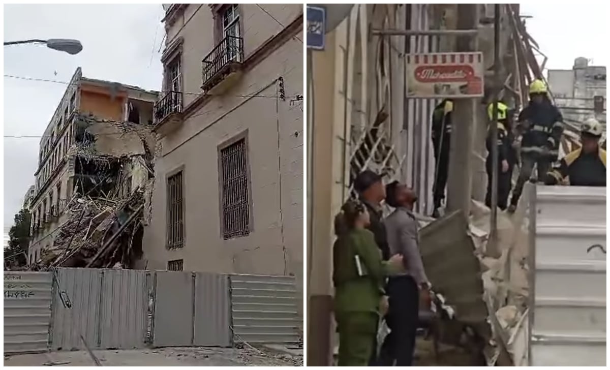 Derrumbe reportado en La Habana. (Captura de pantalla © Boris Aguilera Rey-Facebook)