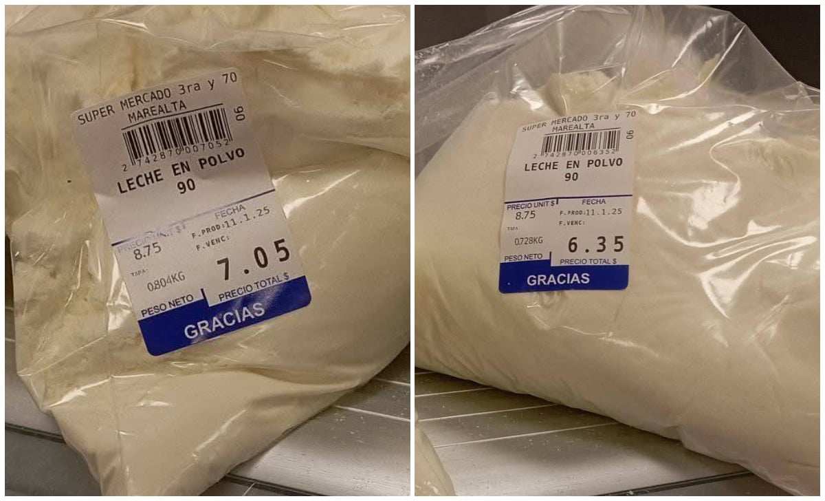 Leche en polvo vendida en el polémico mercado en dólares. (Foto © Edmundo Dantés Junior-Facebook)