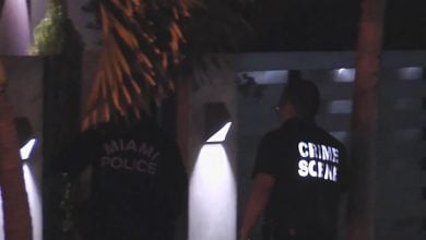 Agentes de la policía investigando la escena del crimen. (Captura de pantalla © NBC Miami-Web)