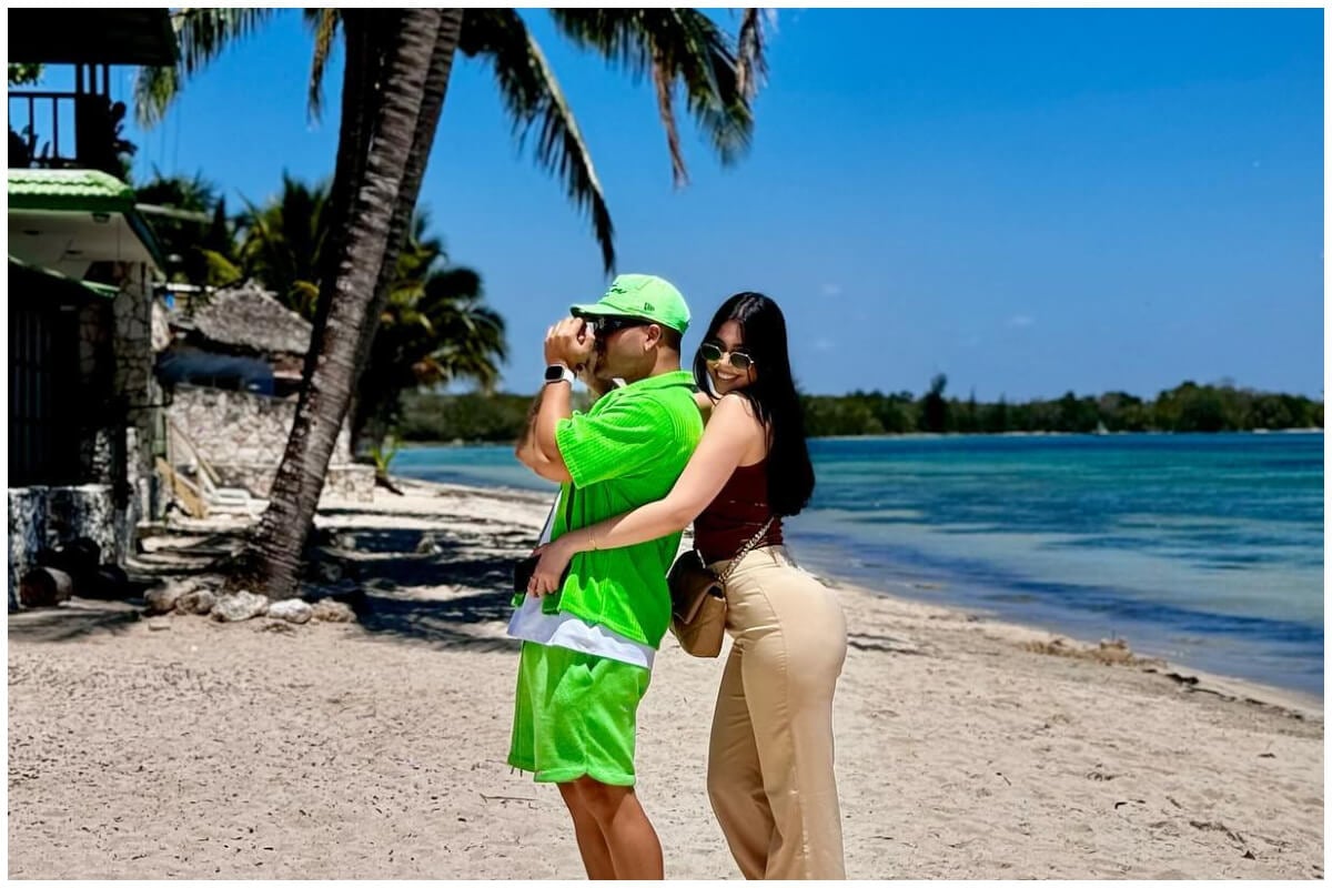 Yomil Hidalgo y Daniela Reyes en Varadero, el reguetonero se rehusaba a dejar Cuba. (Foto © Yomil_Champions- Instagram)