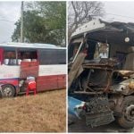 El incidente ocurrió luego de que dos ómnibus chocaran. (Foto © Periódico Las Tunas Cuba-Facebook)