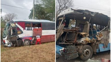 El incidente ocurrió luego de que dos ómnibus chocaran. (Foto © Periódico Las Tunas Cuba-Facebook)