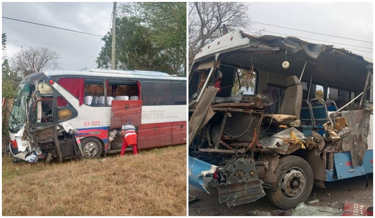 El incidente ocurrió luego de que dos ómnibus chocaran. (Foto © Periódico Las Tunas Cuba-Facebook)