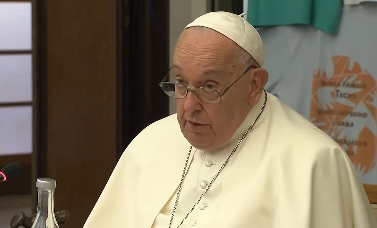 Papa Francisco durante uno de sus discursos. (Captura de pantalla © Juan Grabois-YouTube)