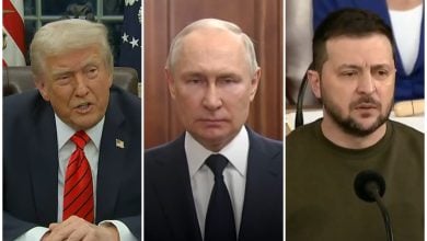 Trump busca negociar con Putin y Zelenski. (Captura de pantalla © FOX 5 New York, NBC News y CTV News-YouTube)