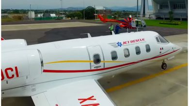 Ambulancia aérea de la compañía mexicana Jet Rescue, similar a la que se impactó en Filadelfia. (Captura de pantalla © Rescuejets- YouTube)